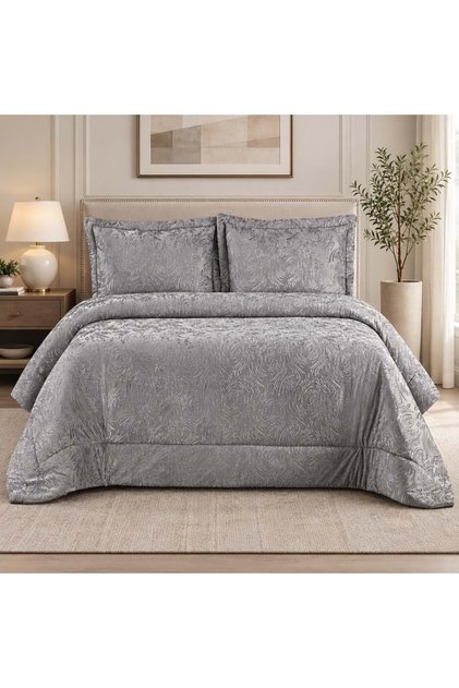 Nev Series Filled Bedspread Set (240X250)-Noble Gray