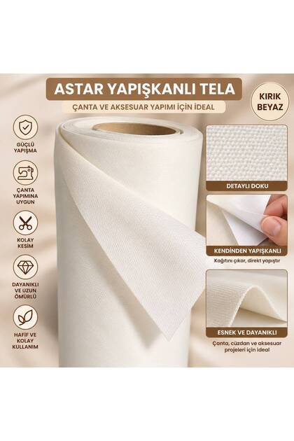 Self-Adhesive Bag Interlining 80 X 50 cm – Off-White Color Lining Interlining