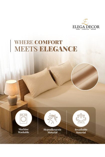 Single Sheet Set (Solid) – Soft & Comfortable Bedding Set for Single Bed | Plain Solid Color Bed Sheet Set for Everyday Use
