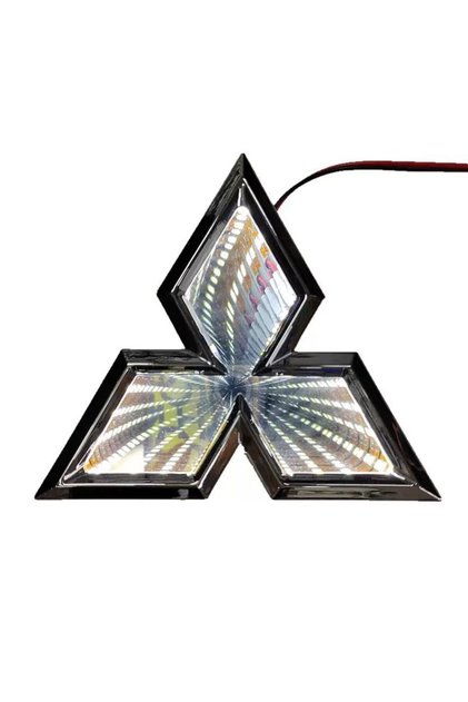 Mitsubishi 3D Illuminated Logo Emblem White 7.6/8.7 cm Led Logo Emblem Mitsubishi Illuminated Vehicle Logo