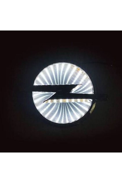 Opel 3D Illuminated Logo Emblem White 13.3/10.1 cm Led Logo Emblem Opel Illuminated Vehicle Logo