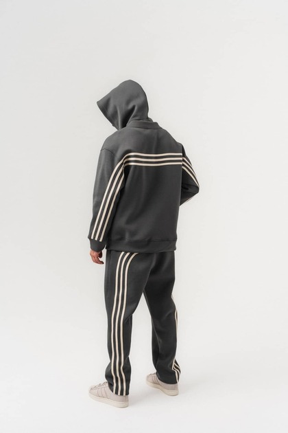 Stage External Hooded Oversize Tracksuit with Side Stripe Detail for Men