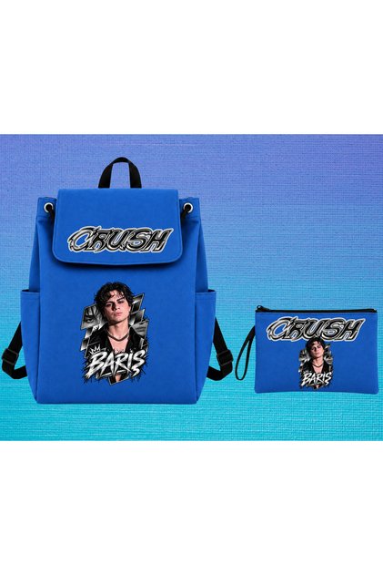 Crush Group College Model Side Pocket Cotton Premium Printed School Backpack Pen Holder Set