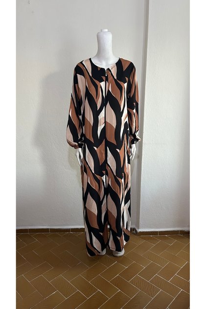 Black and Brown Zippered Prayer Dress Plus Size
