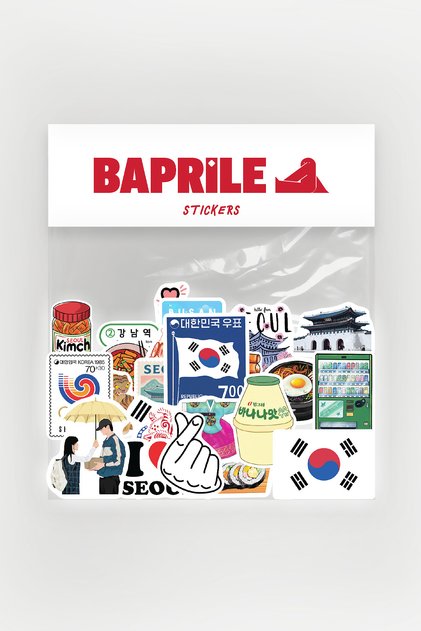 Republic of South Korea 24 Piece Quality Laptop Phone Thermos Travel Sticker Set