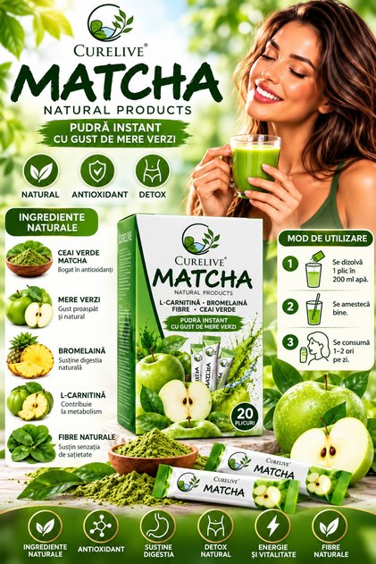 Matcha ceai verde Detox cu Mere Verzi – 20 Plicuri