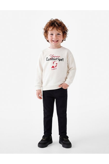 Ataturk Printed Long Sleeve Crew Neck Sweatshirt