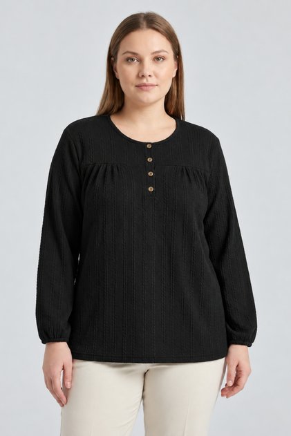 Winter Hair Knitwear Buttoned Soft Blouse
