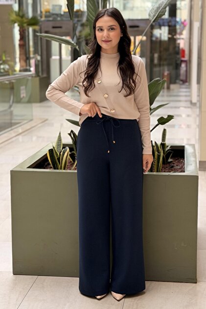 Sentez Jessica Kapak Pocketed Wide Leg Trousers