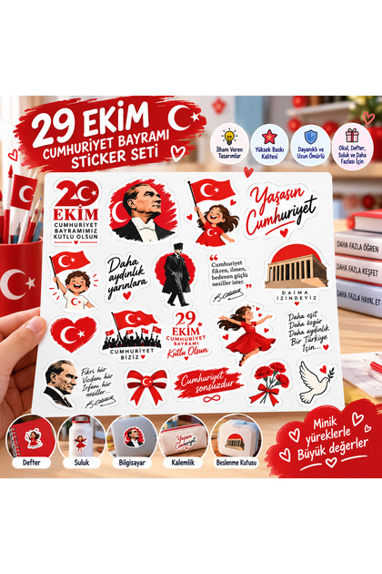 29 Ekim Cumhuriyet Bayramı Sticker Seti