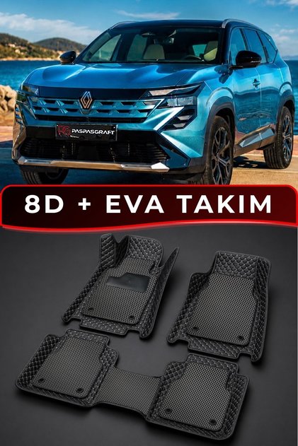 Renault Boreal Araca Özel 8D Deri Tam Kaplama + Premium Hücreli EVA Oto Paspas Takımı