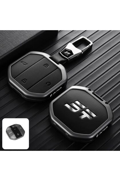 KKJT-E Black Buckle Car Key Case Key Fob For Chery Jetour T1 T2 Traveller I-DM Votour T10 Freedom Zi