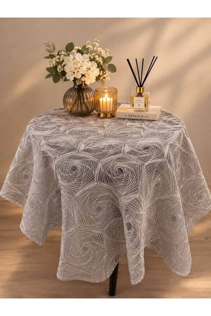 Şara Round Tablecloth / Fiskos Tablecloth Gray