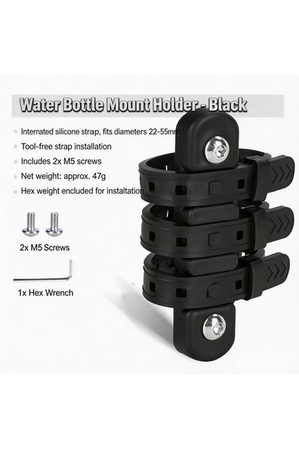 D-bangdai -black No Drill Bike Bottle Cage Universal Bicycle Water Bottle Holder Handlebar Mount for