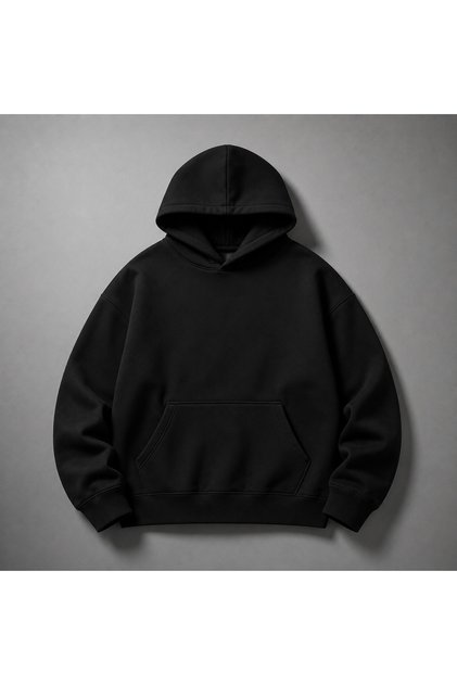 Unisex Women/Men Solid Color Special Design Oversize Cotton Hooded Sweatshirt