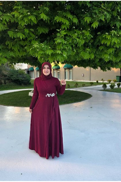 Işıltı Abiye Bordo