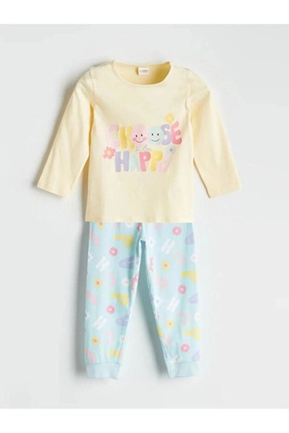 Blue Printed Girls Pajama Set