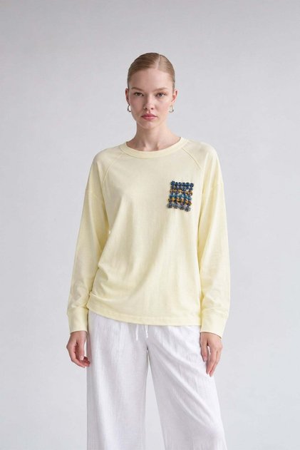 Two Thread Thin Sweatshirt Light Yellow