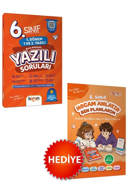 6. Sınıf Konu Anlatımlı Yazılı Soruları Tamamı Video Çözümlü-Hediye Planlama Kitapçığı