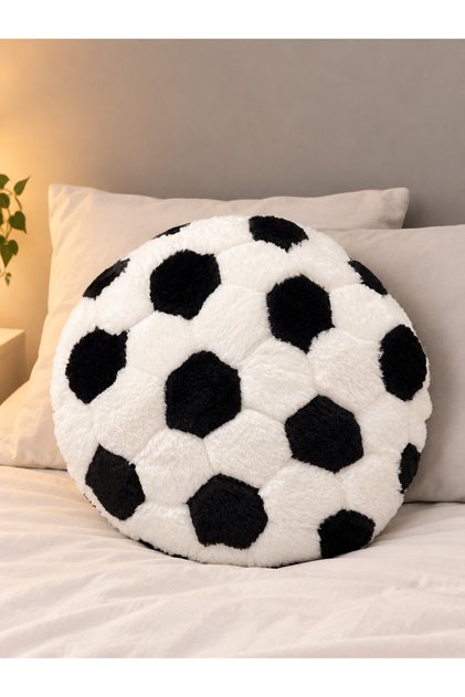 Dedse Football-Shaped Stuffed Plush Pillow - Children's and Youth Room Decoration - 43X43