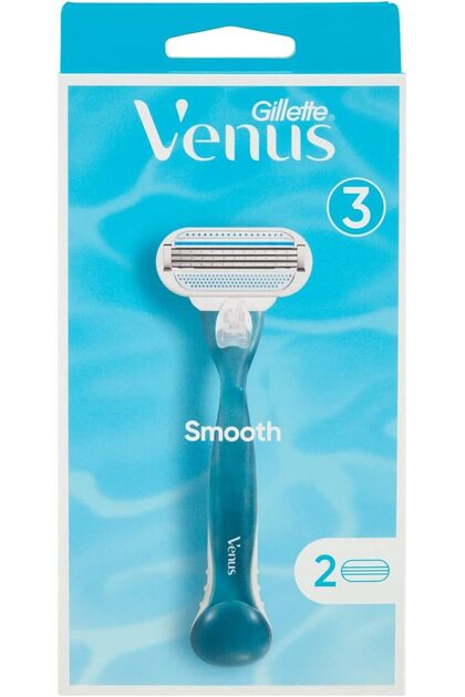 Smooth Women's Shaver with 2 Razor Blades, 3 Blades with Protective Pad, Current Vers