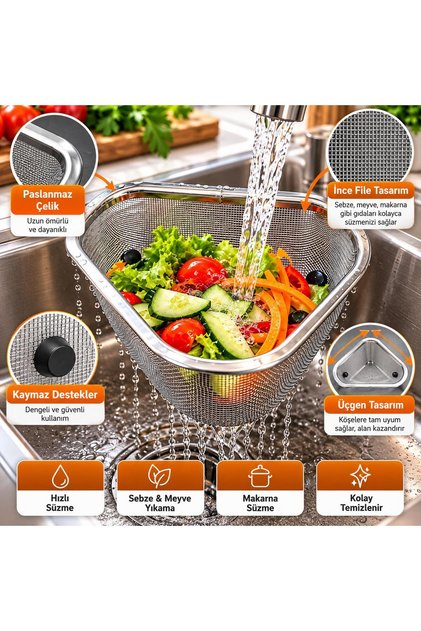 Stainless Steel In-Sink Fruit Vegetable and Garbage Strainer