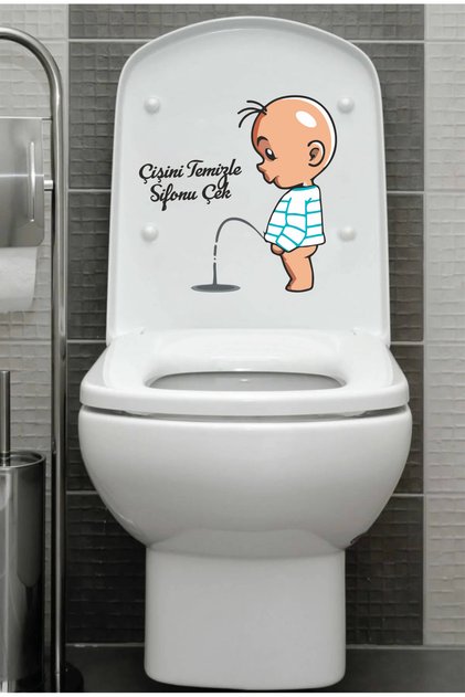 Clean the Siphon | Toilet Seat Cover Bathroom Wc Sticker 18X18 cm