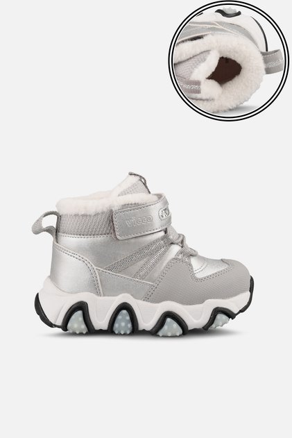 Girls' Boots with Fur Inside and Velcro Fastening