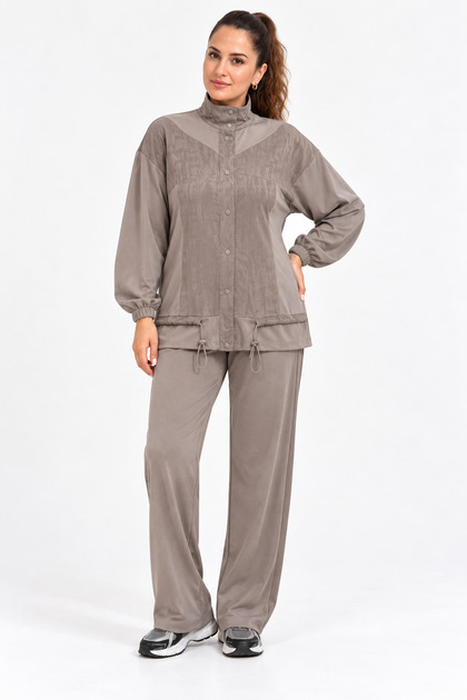Large Size Lace-Up Modal Suit Mink