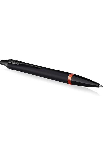 IM Ballpoint Pen with Blue Ink, Medium Point, Satin Black with Flame Orange Accents