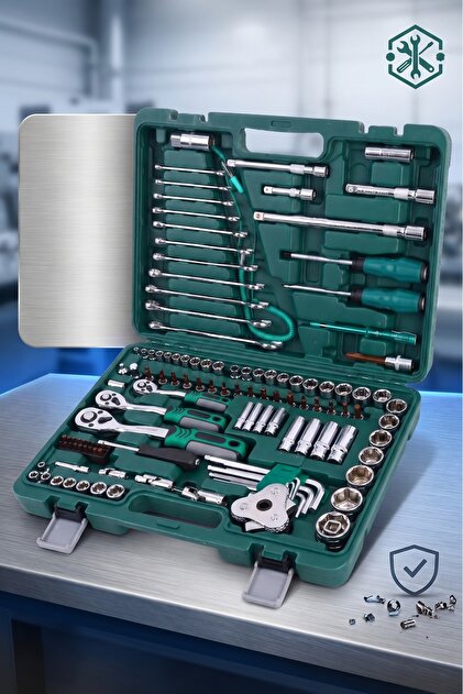 Mechanical Car Repair Tool Set DX3318 – 121-Piece Complete Kit Including Socket Heads, Wrenches