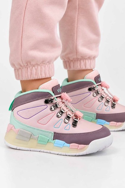 Kız Çocuk Spor Bot Pudra Pembe – Günlük Çocuk Sneaker Bot Kalın Taban Rahat Bağcıklı Ayakkabı