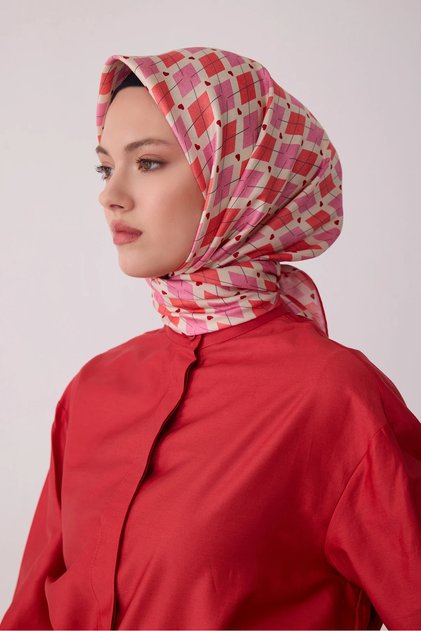 Patterned Twill Silk Scarf 4408D