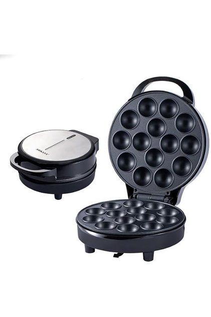Portable Cake Pop Maker, Non-Stick Coated Metal, Black, 1000W, with Indicator Light and Non-Slip Base