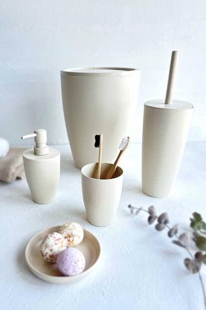 Pure 5-Piece Bathroom Set Beige Color