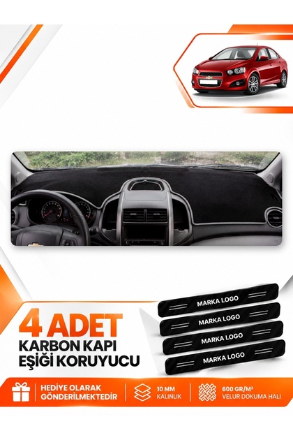 Chevrolet Aveo T300 (2011-2015) Compatible Front Torpedo Protection Case Carpet Protector - Black-Grey - Ch009