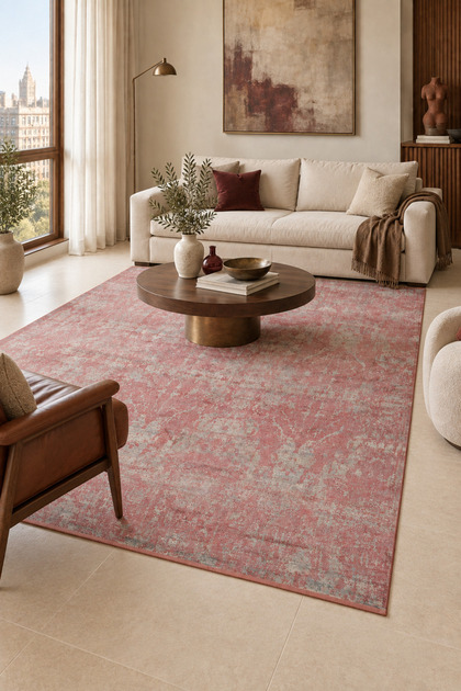 Naar Patina 6018 Gül Kurusu Modern Bambu Salon Halısı