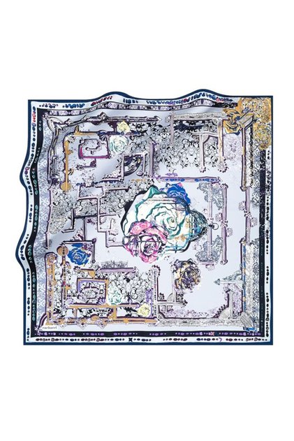 Pure Tivil Silk Scarf 6626313 -921 Morcivert Abstract Pattern