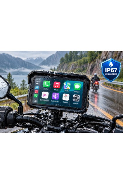 MotoCarplay Motosiklet Kamera Sistemi – Ön Arka 1080P Full HD Kamera – 140° Geniş Açı – Gece Görüşü – Döngüsel Video Kayıt – IP67 Su Geçirmez
