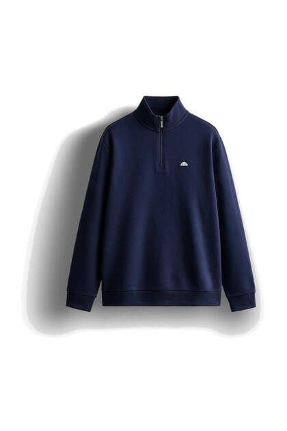 5Wm1603-Nv Men's Half-Zip Sweatshirt, Navy Blue.