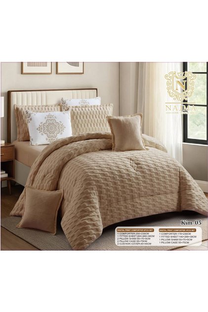Winter Double Rabbit Fur Double-Sided Soft 8-Piece Quilt Set-200*200-8-Piece Rabbit Fur Winter Double Quilt Set