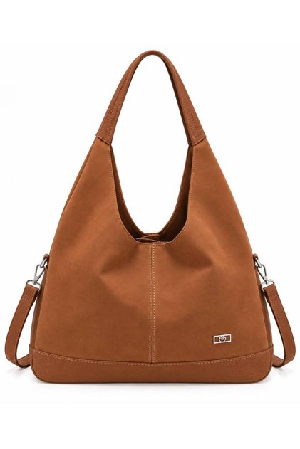 Women's Large Model Suede Hand and Shoulder Bag