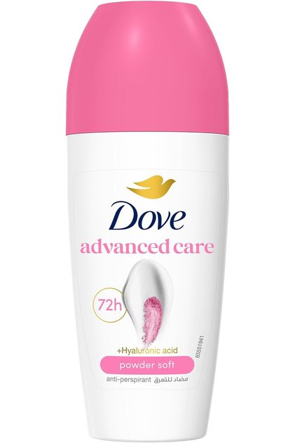 مزيل عرق مضاد للتعرق DOVE رول أون، Powder Soft قطعة، 50 مل
