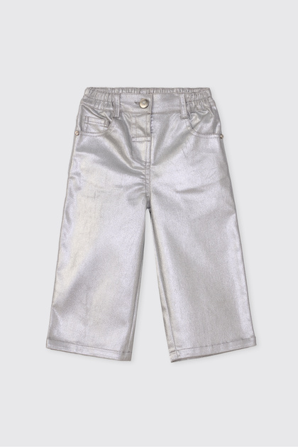 Baby Girl Elastic Waist Gray Pants
