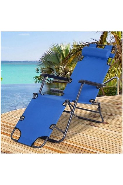 Foldable Lounges Chair, Camping 2 in 1 Chair or Bed, Zero Gravity Adjustable Beach and Garden Chair