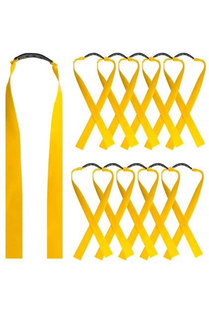 Set de 12 benzi elastice, Hggzeg, Elasticitate ridicată, Anti-alunecare, Rezistență la uzură, Ușor de transportat, Pentru jocuri cu aruncări, antrenament personal, 40cm, Galben