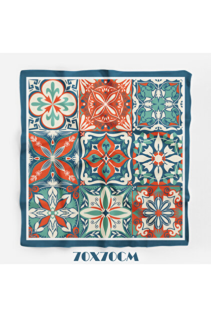 Mediterranean Chinese Pattern 70*70cm Bandana/Scarf