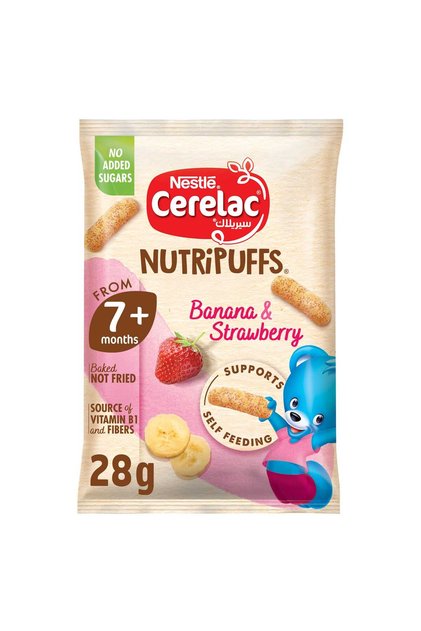 Cerelac Banana & Strawberry Nutri Puffs from 7+ Months 28 g