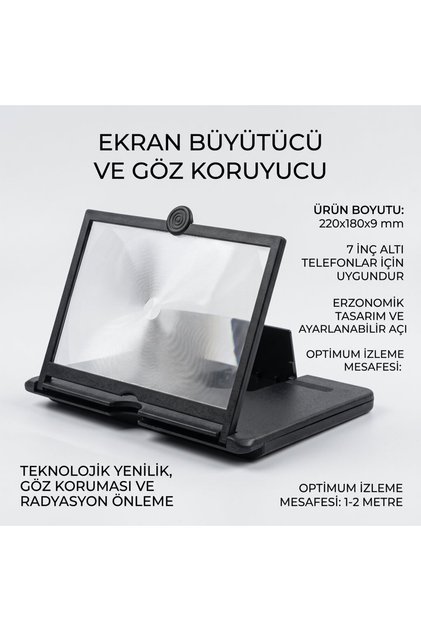 3D Telefon Ekran Büyütücü ve Göz Koruyucu Standı