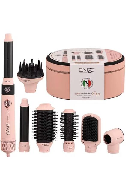 Supermotor Pro Air Styling & Drying System, 7-in-1 Multi-Function Hair Styler, EN-4133PRO-2, Pink